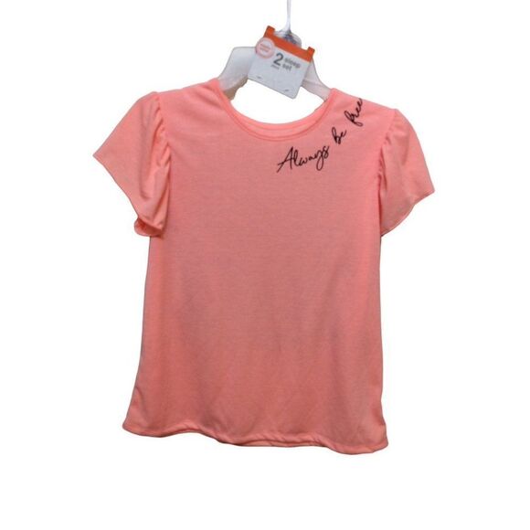 WONDER Nation Short Sleeve Top. Shorts  XXL(18) Peach Blue Butterfly   Polyester - Picture 1 of 3